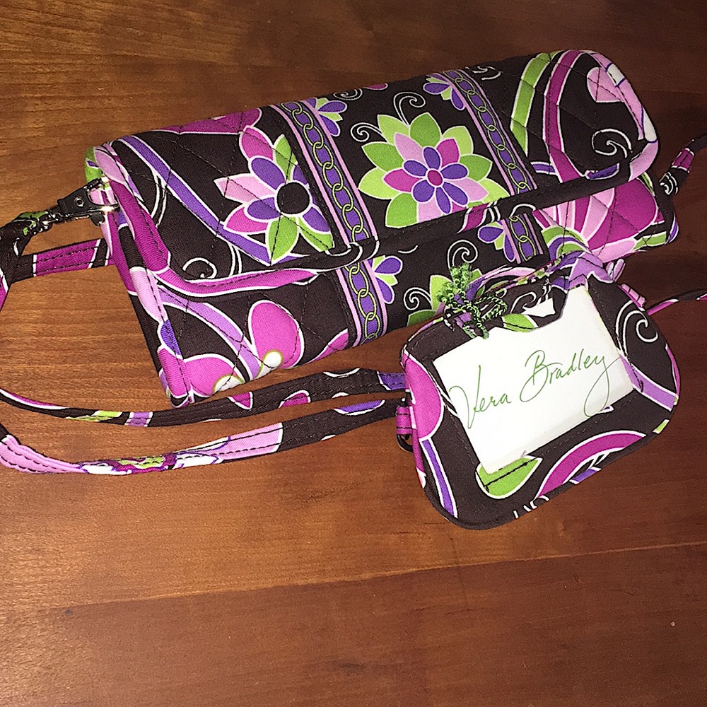 Vera Bradley Purple Punch SleekWallet & LuggageTag